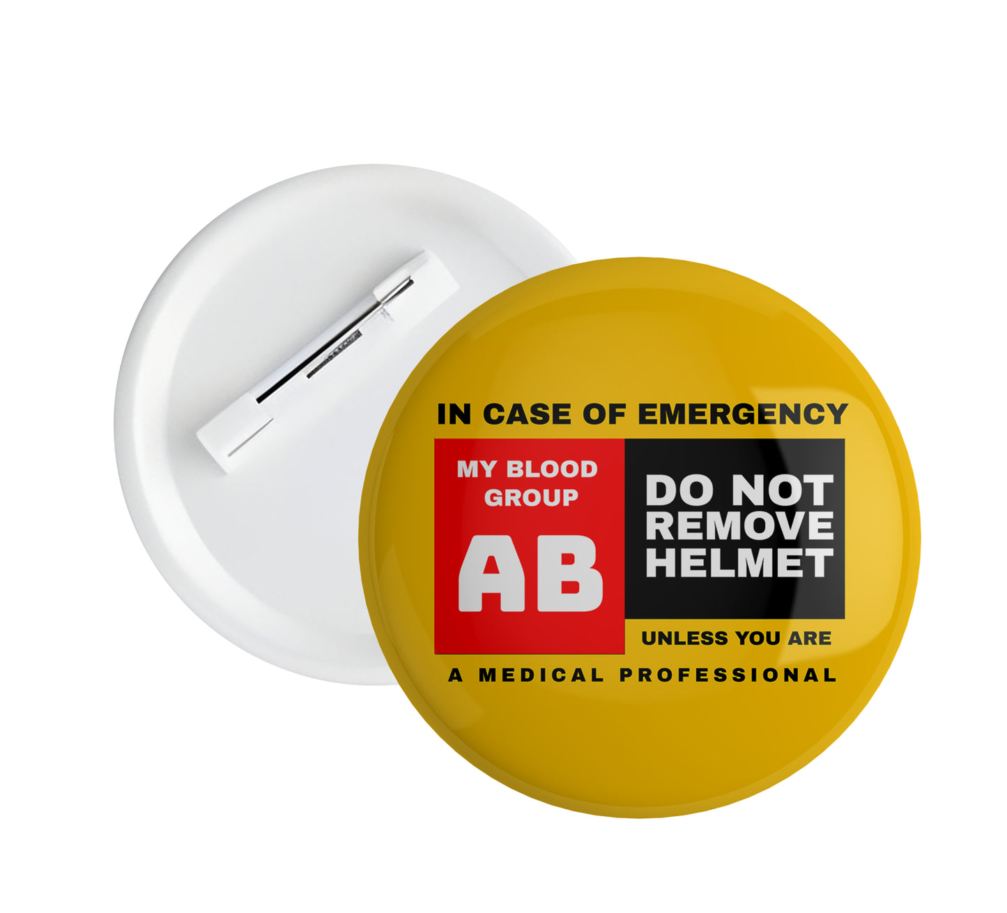 Emergency Blood Group Pin Badge