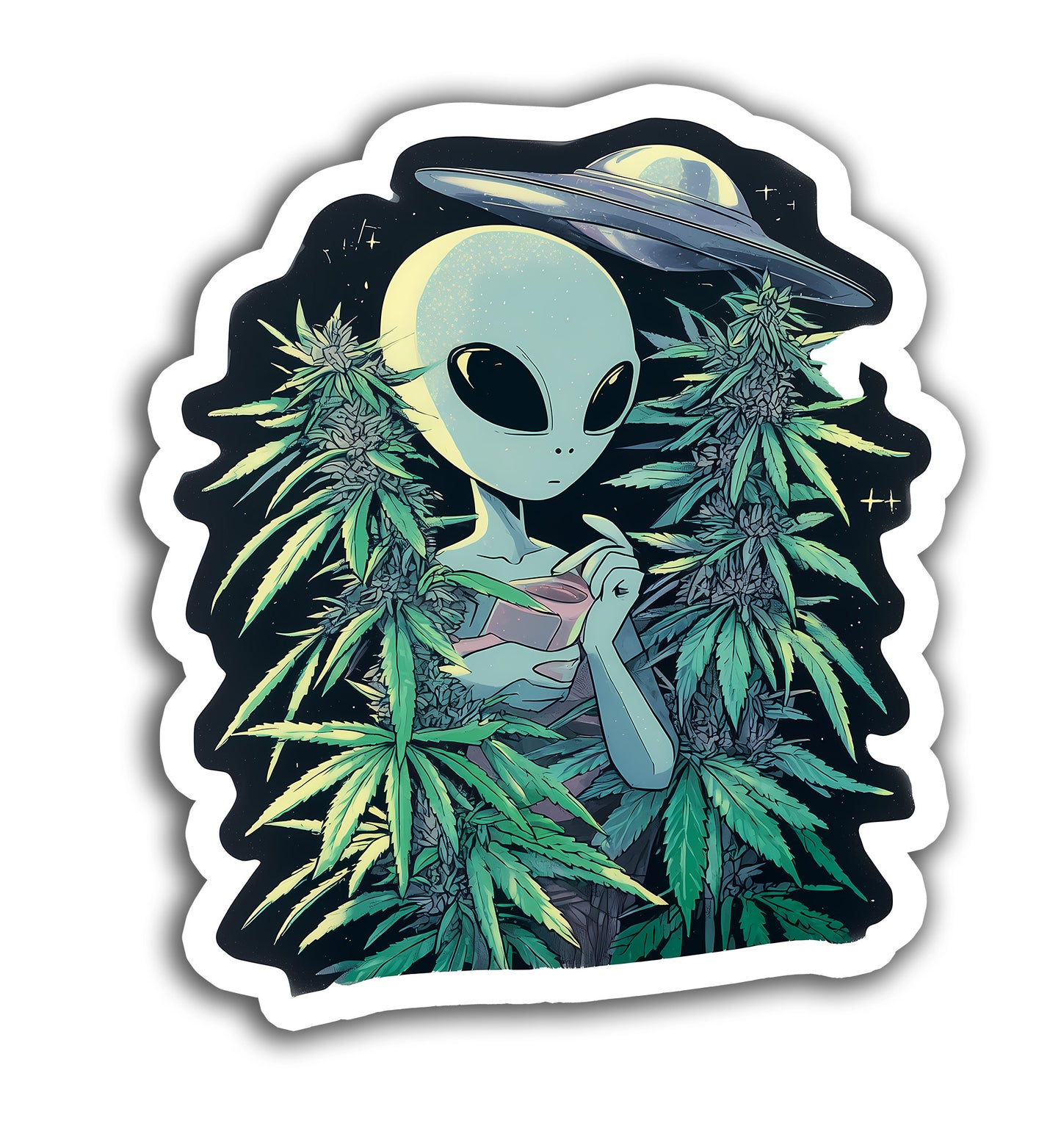 Alien Weed Sticker