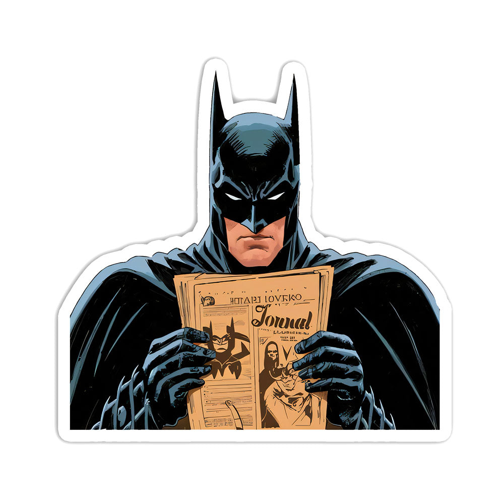 Batman Reading newspaper