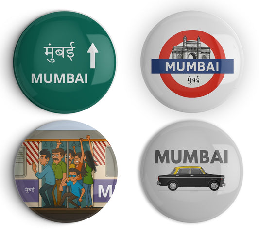Mumbai Fridge Magnet Set of 4 - 58mm