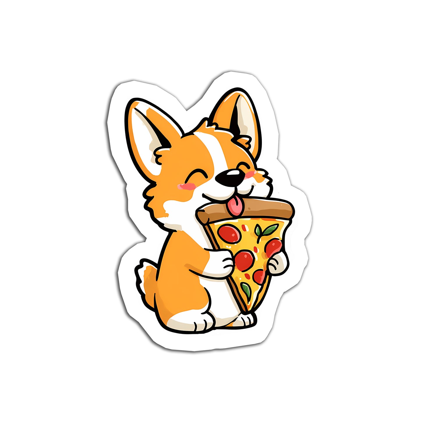 Corgi Pizza Slice Sticker
