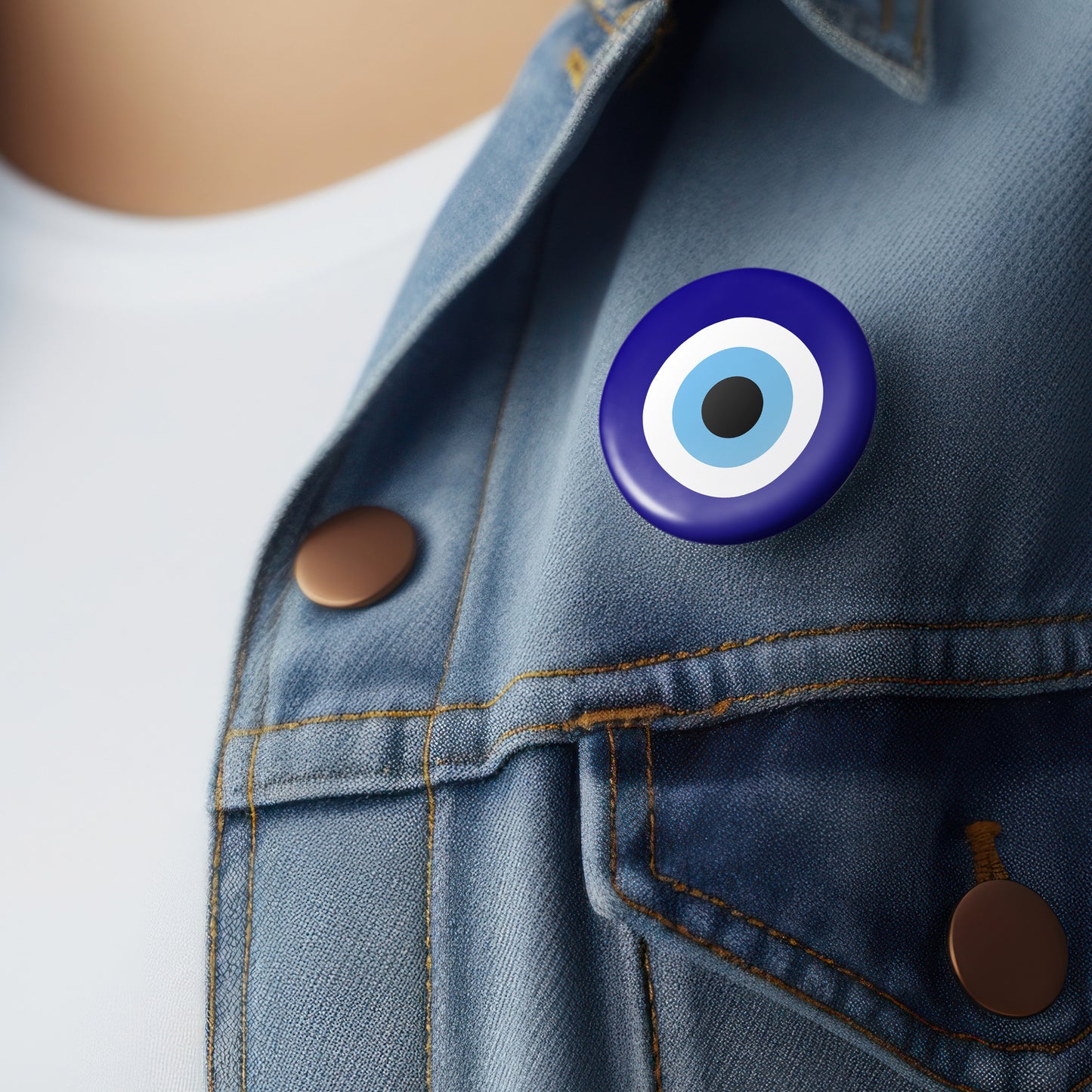 Evil Eye Blue Pin Badge Set - 32mm
