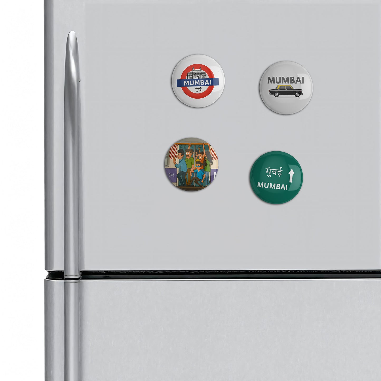 Mumbai Fridge Magnet Set of 4 - 58mm