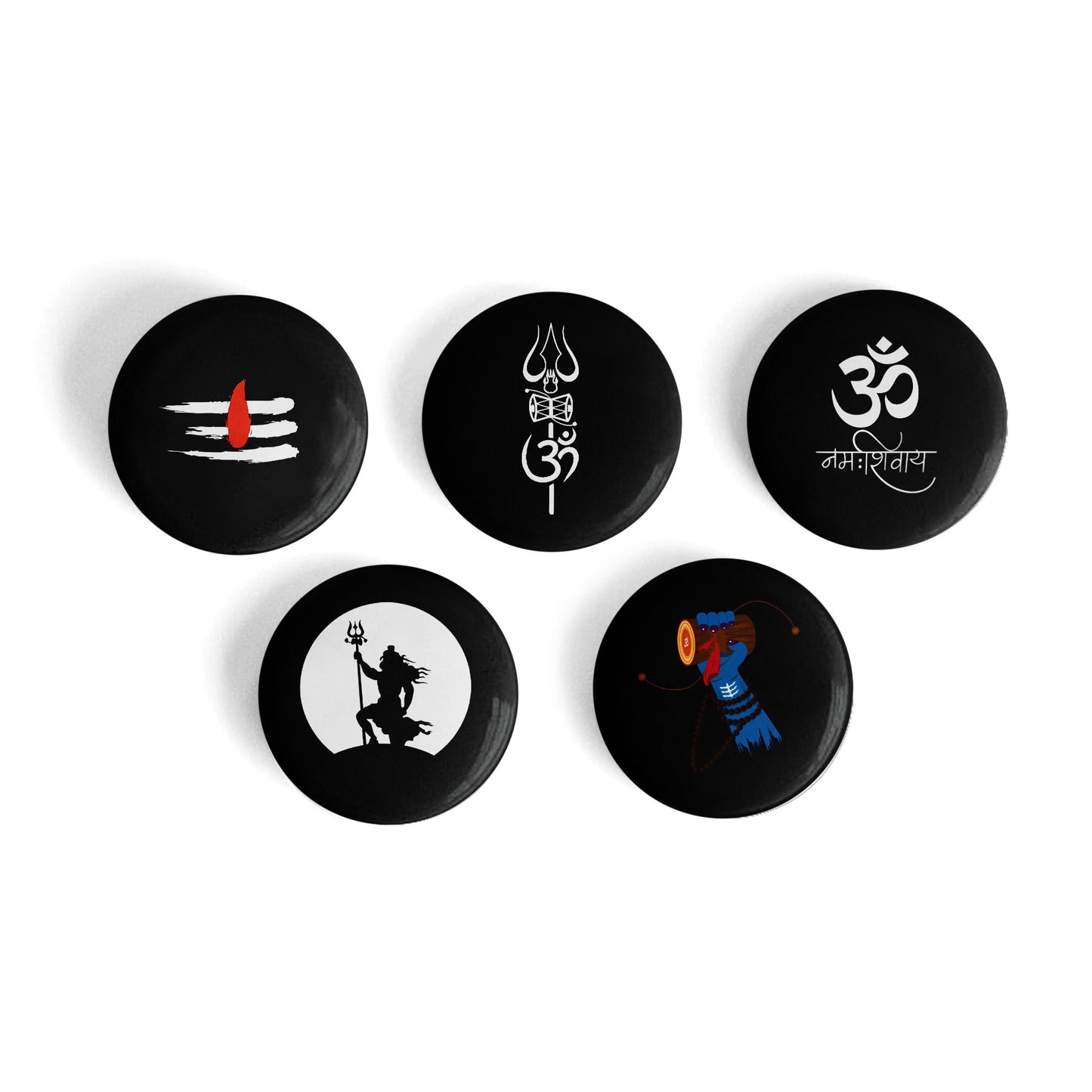 Mahadev Pin Badge Set of 5 – 32mm