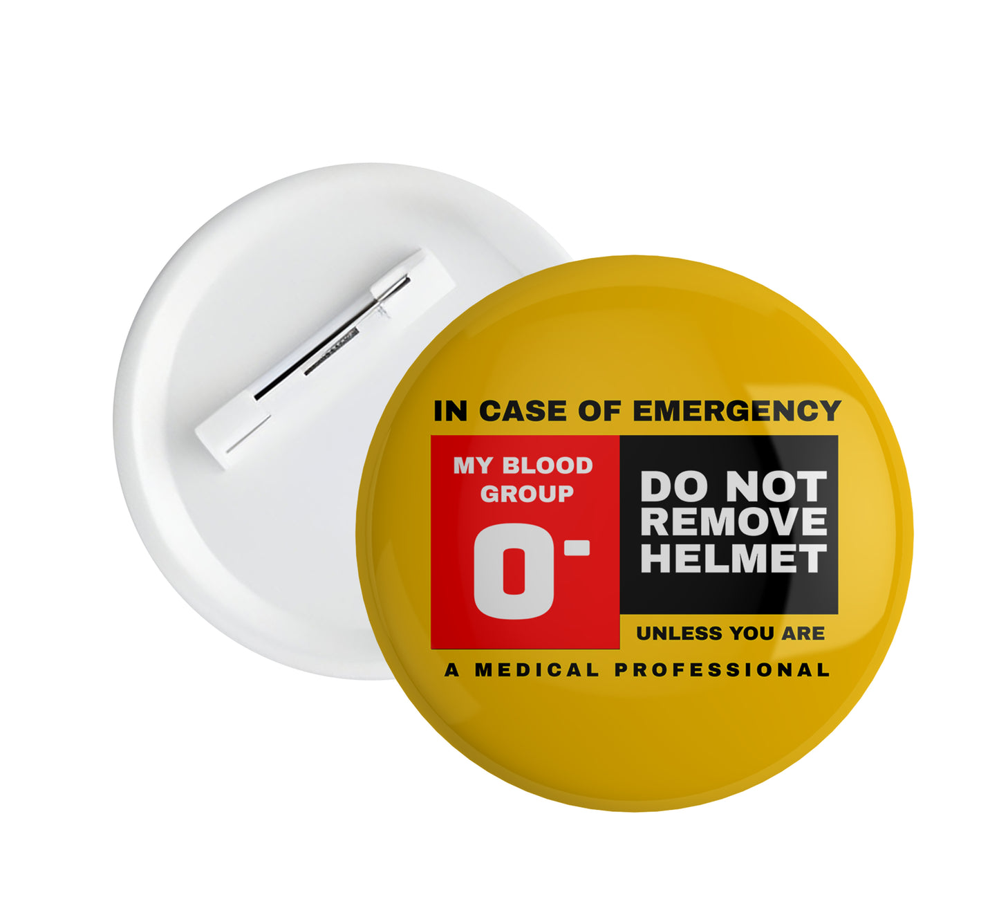 Emergency Blood Group Pin Badge