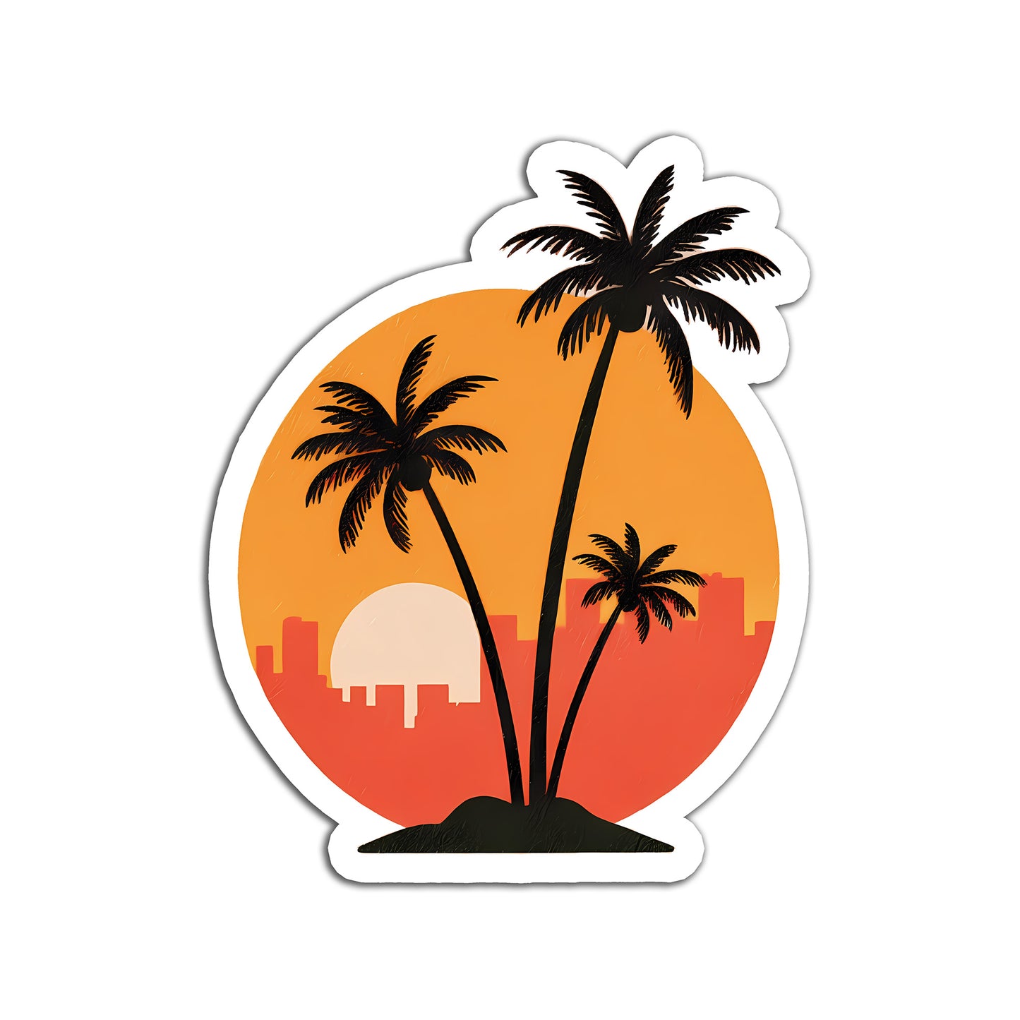 Palm Tree Sunset Sticker