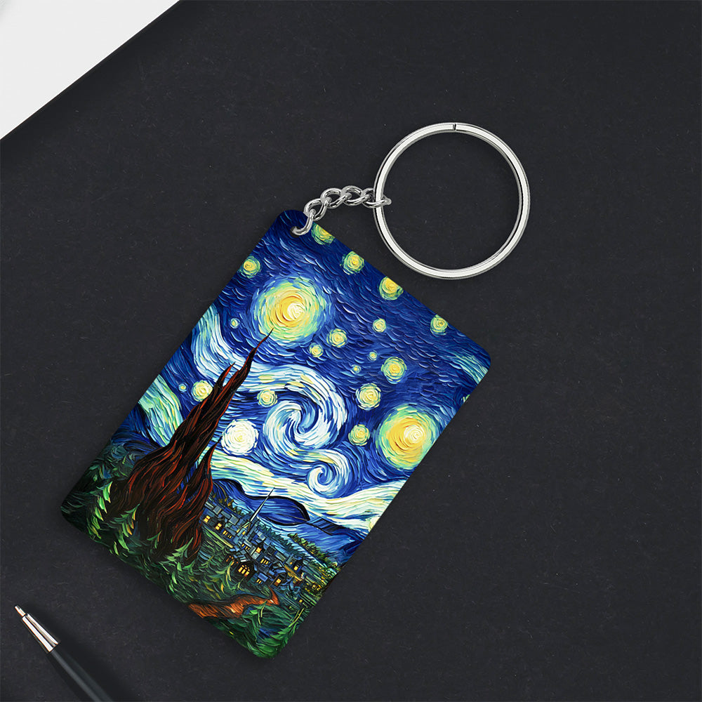 Starry Night - Van Gogh Art Keychain