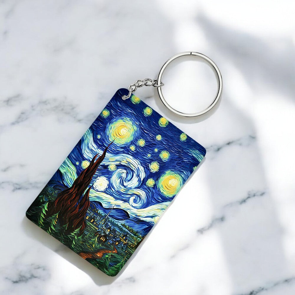 Starry Night - Van Gogh Art Keychain