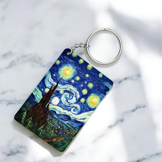 Starry Night - Van Gogh Art Keychain