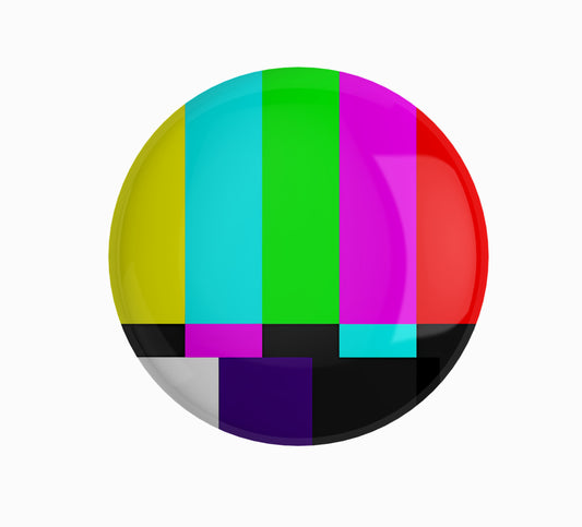 Retro TV Test Pattern Pin Badge