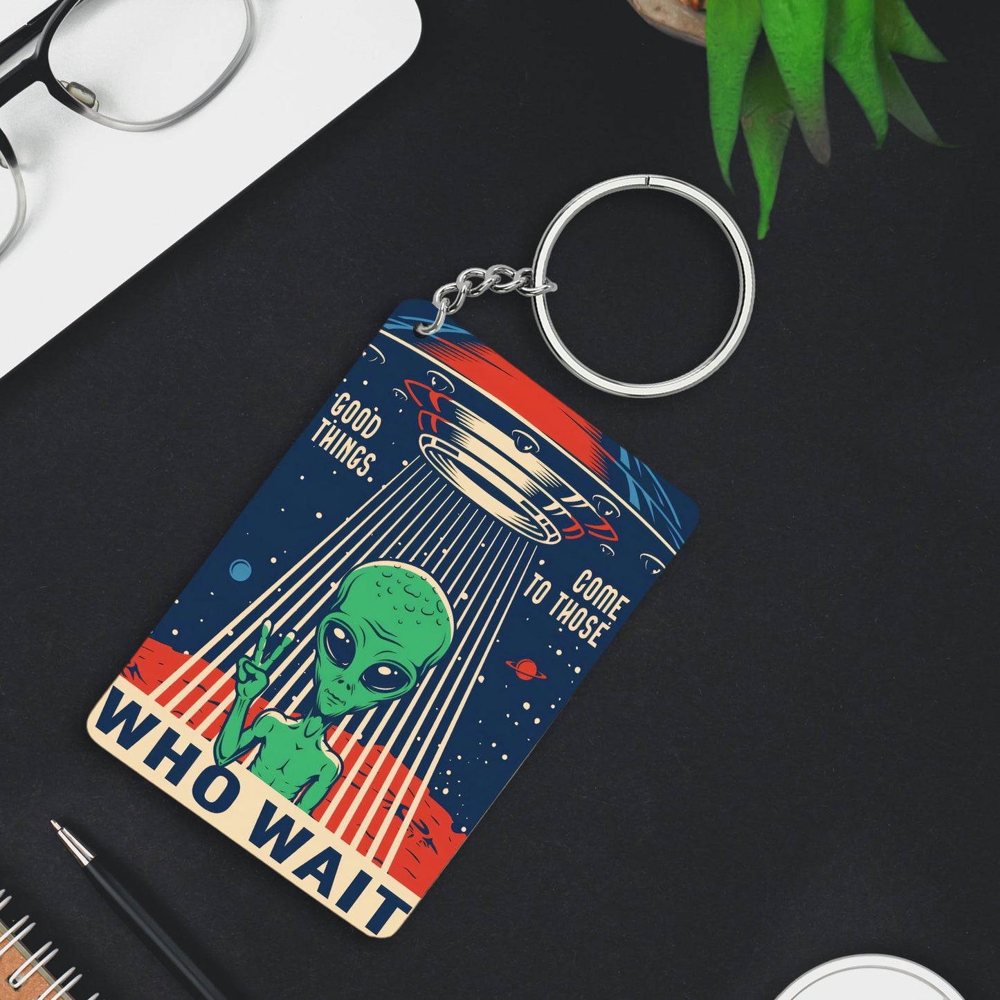 Retro Alien UFO Keychain – A Blast from the Galactic Past