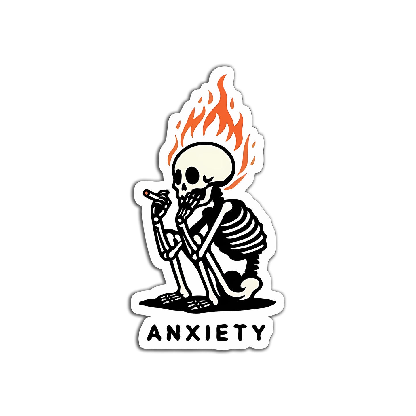 Anxiety Flame Head Sticker