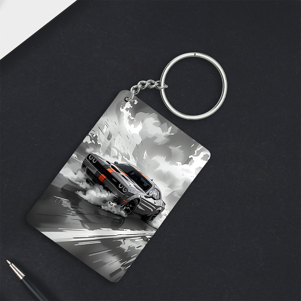Black Classic Mountain Drive Keychain