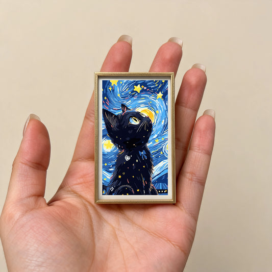 Starry Night Cat Mini Frame