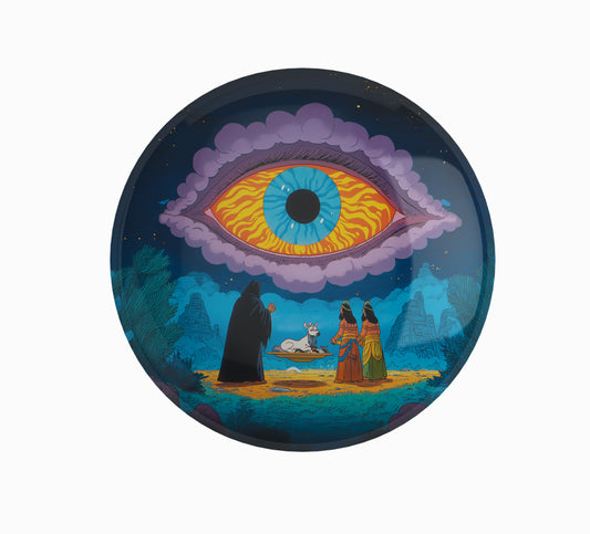 Mystic Eye Pin Badge – 58mm, Glossy Finish