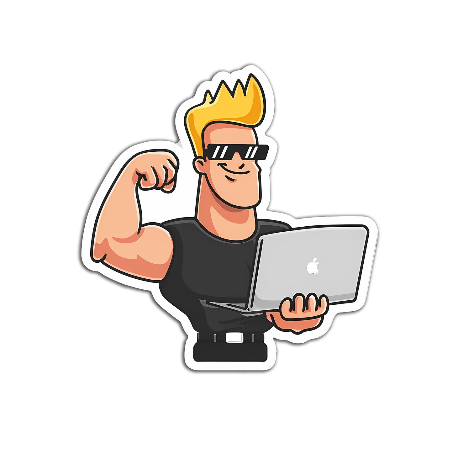 Johnny Bravo Laptop Sticker