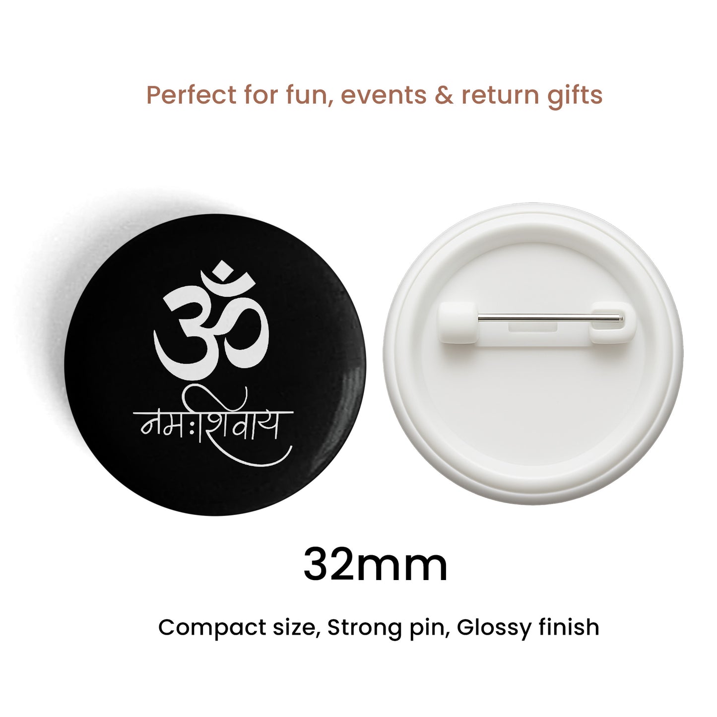 Mahadev Pin Badge Set of 5 – 32mm