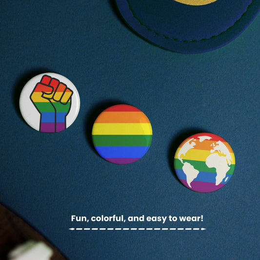 Pride Rainbow Pin Badge 32mm