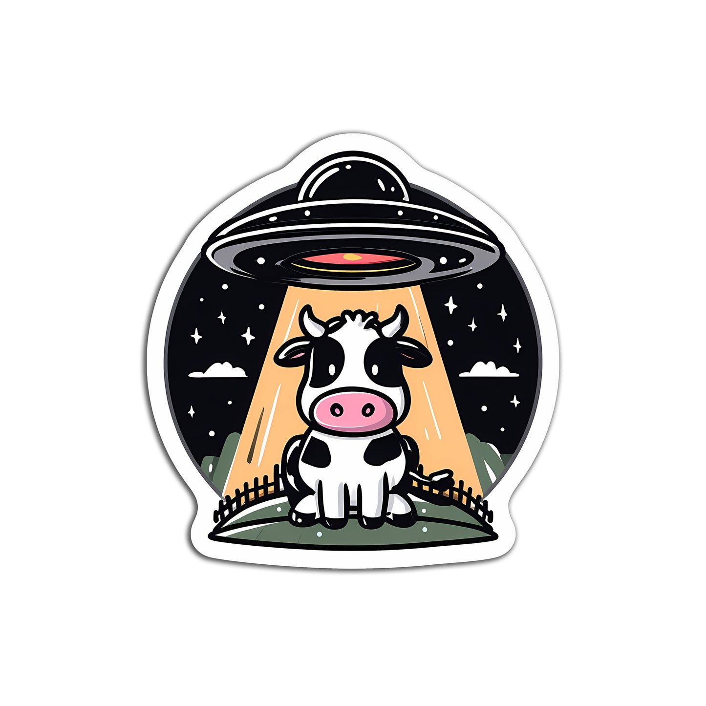 UFO Cow Sticker