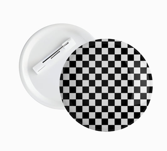 Checkerboard Pin Badge