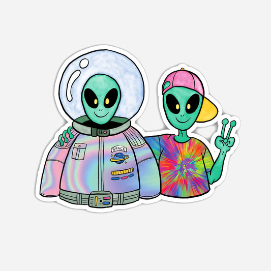 Alien Friend Laptop Sticker