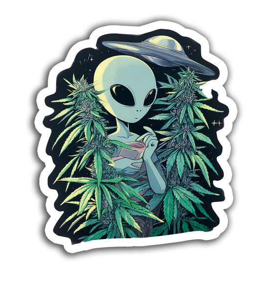 Alien Weed Sticker