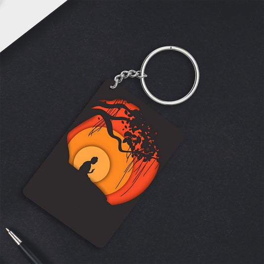 Sunset Meditation Buddha Keychain