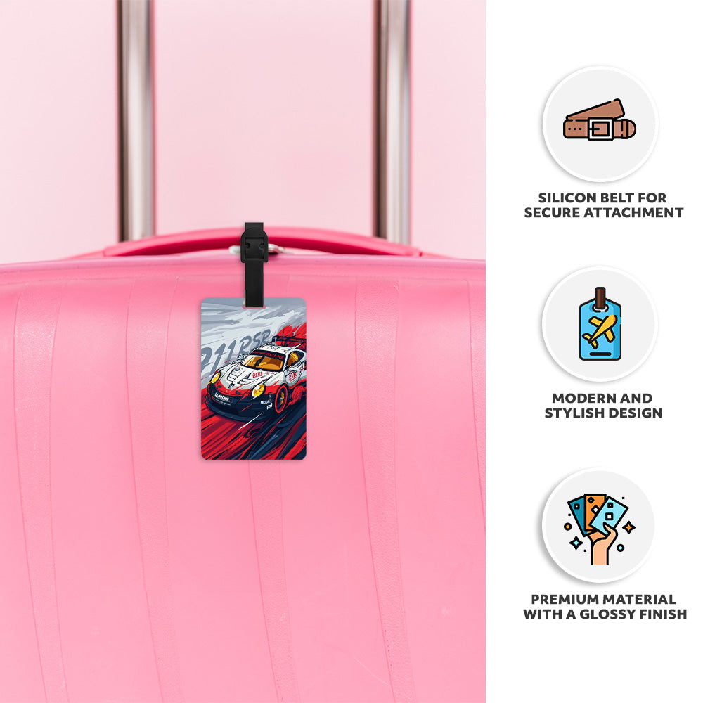 Racing Car Luggage Tag