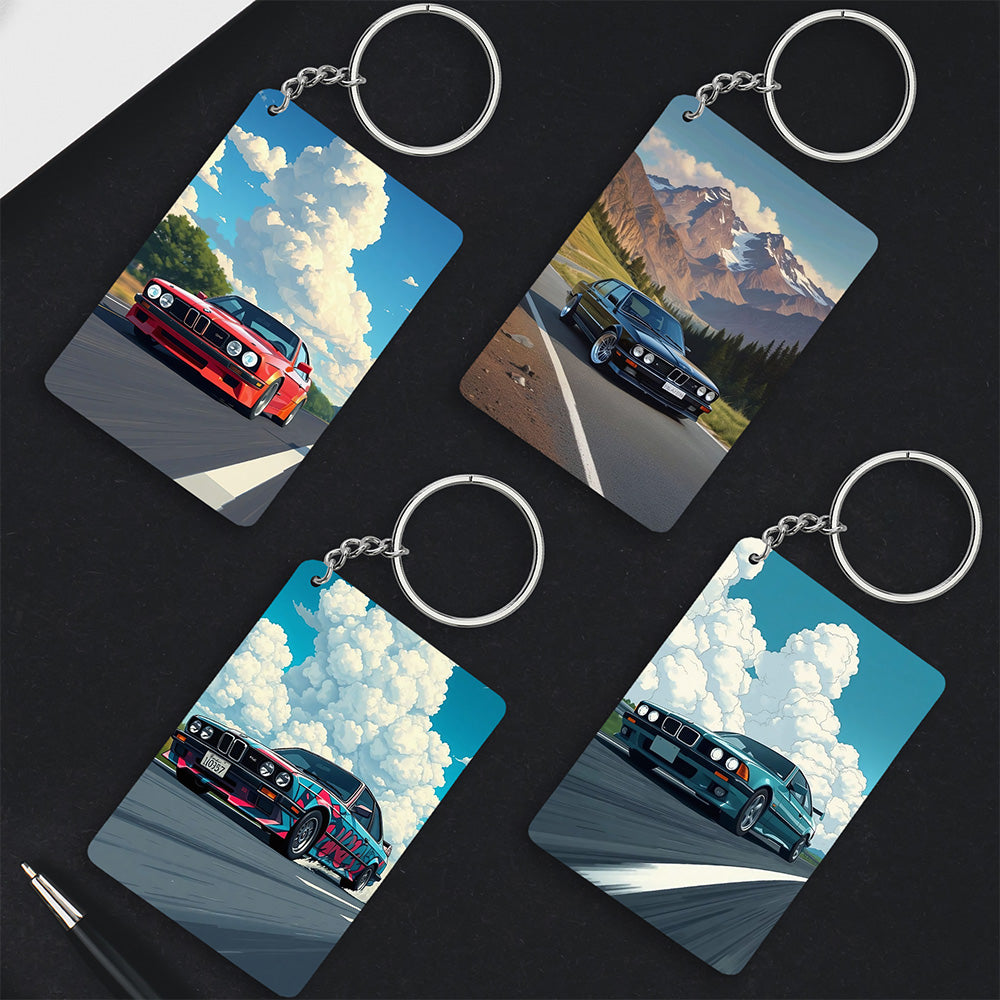 Classic Drive Keychain Set of 4 – Scenic Car Series