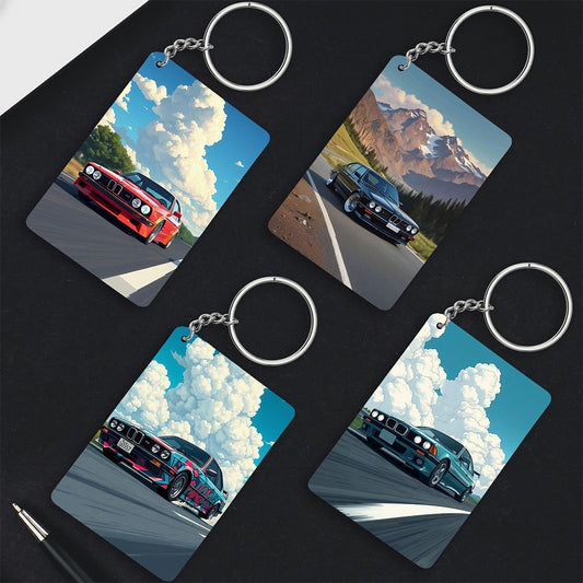 Classic Drive Keychain Set of 4 – Scenic Car Series