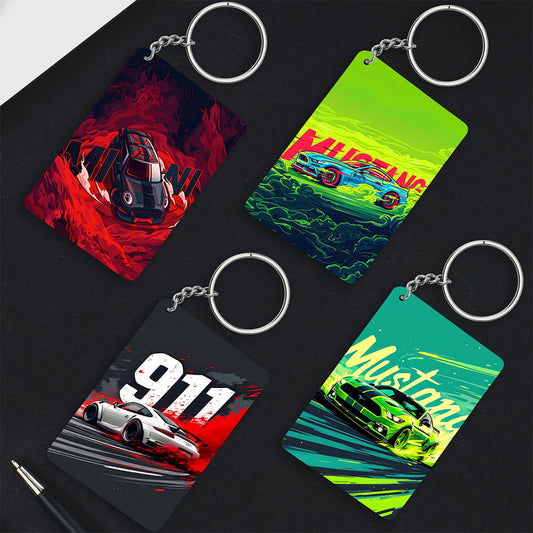Street Machines Keychain Set of 4 – Drift Art Series