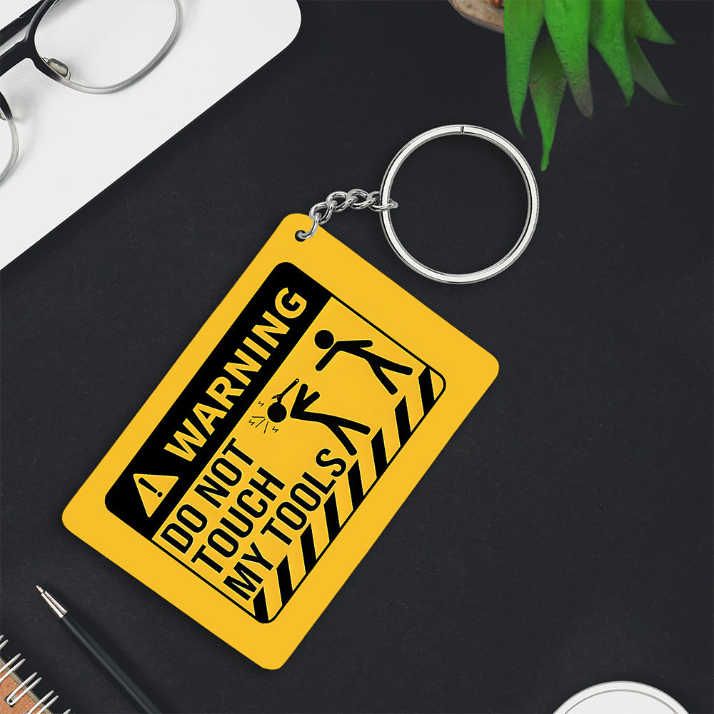 Warning Bike Keychain