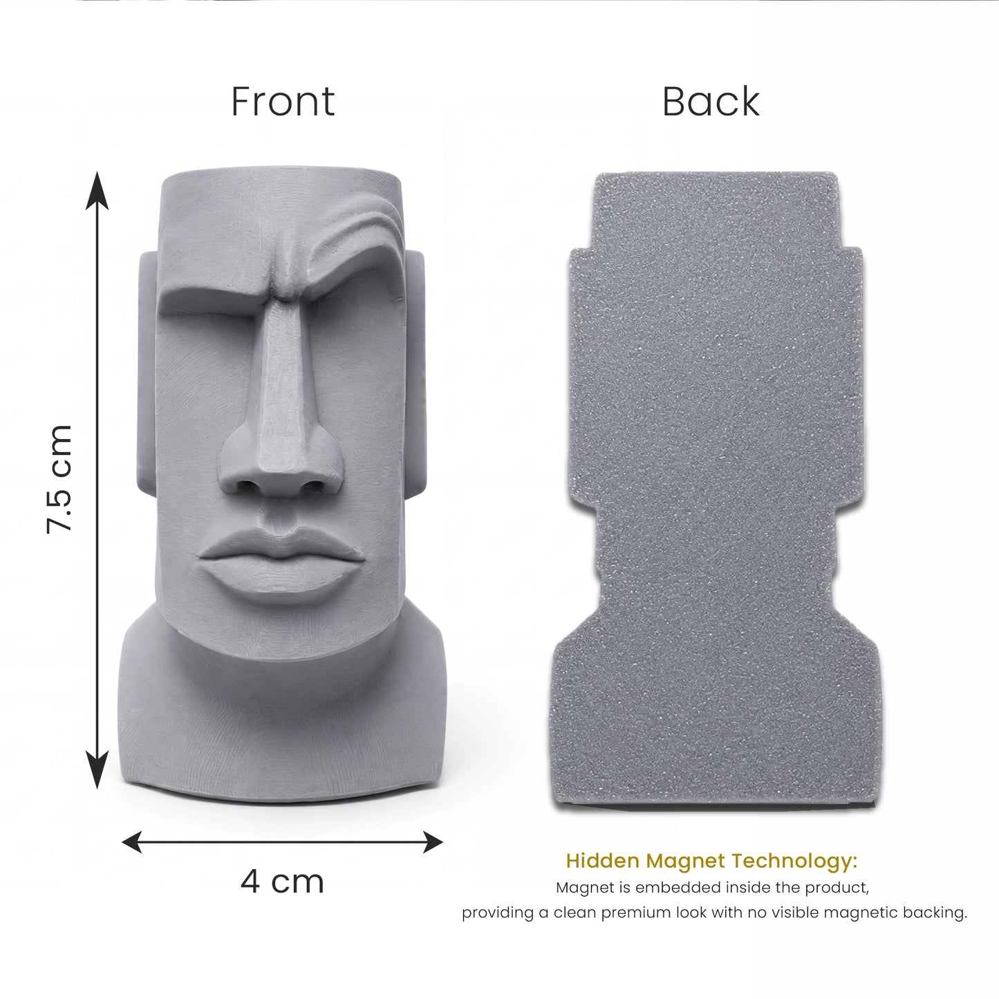 Moai Head Fridge Magnet – Hidden Magnet Design