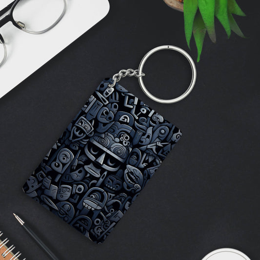 Monkey faces keychain