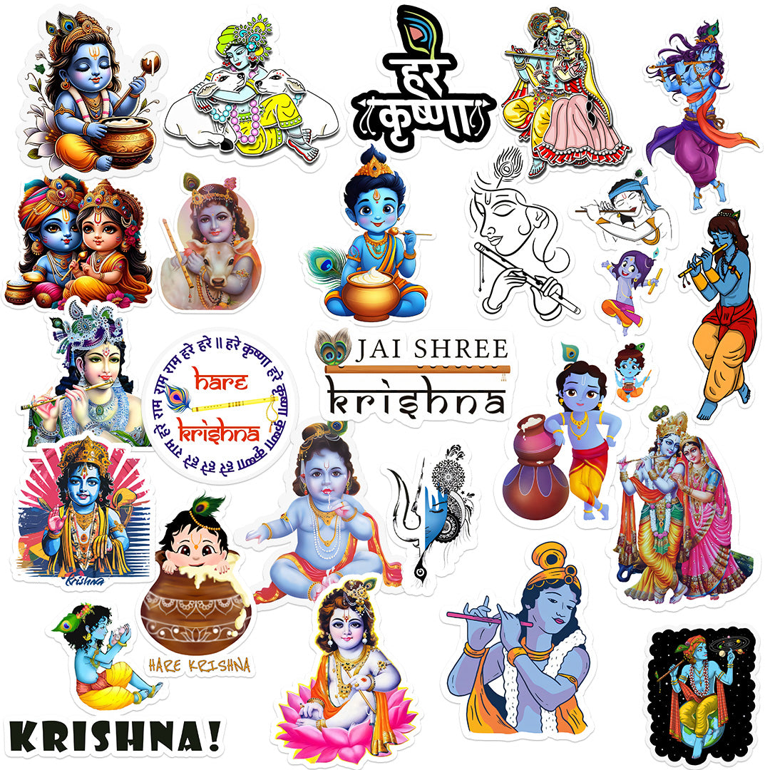 Bal Krishna Sticker Krishna Stickers – Smudge-Free, Pack of 24 – Giftle