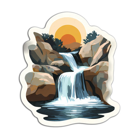 Nature River Waterfall Sticker