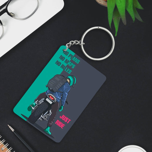 No Plan Bike keychain