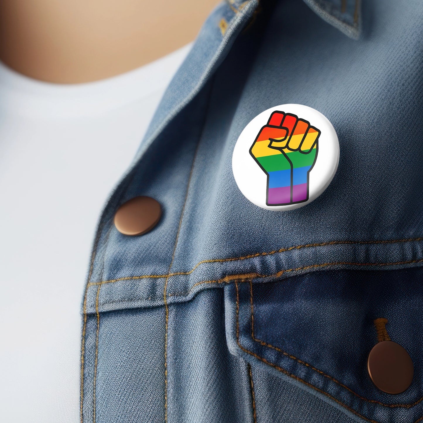 Pride Rainbow Pin Badge 32mm