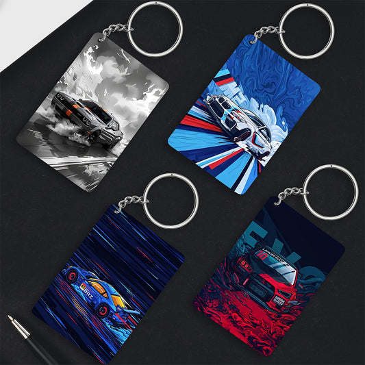 Racing Legends Keychain Set of 4 – Car Art Series