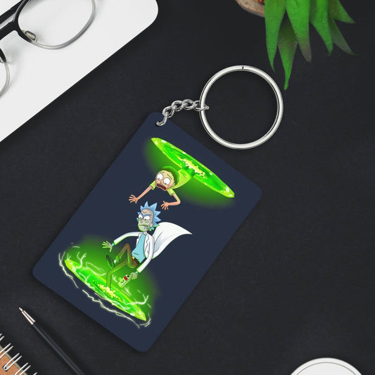 Ricky Morty Bike Keychain