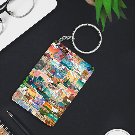 Travel Collage Keychain