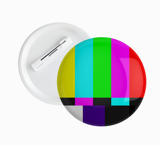 Retro TV Test Pattern Pin Badge