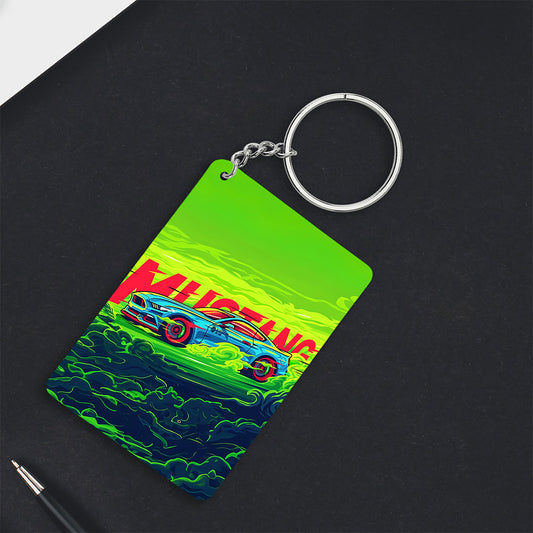 Electric Green Muscle Drive Keychain