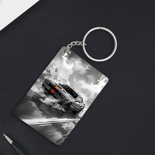 Black Classic Mountain Drive Keychain