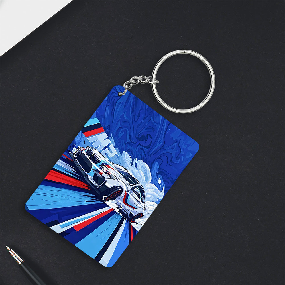 Burnout Drift Art Keychain