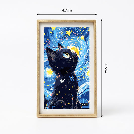 Starry Night Cat Mini Frame