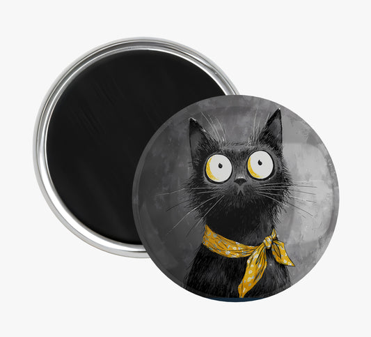 Black Cat Fridge Magnet
