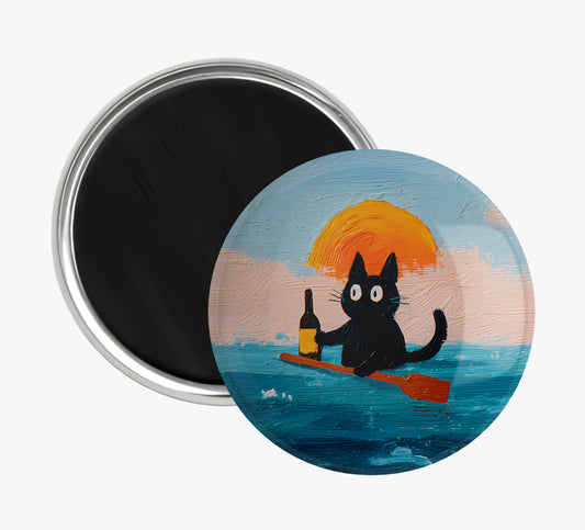 Surfing Cat Fridge Magnet