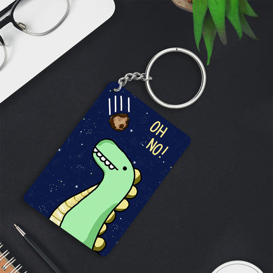 Dinosaur Oh No Keychain