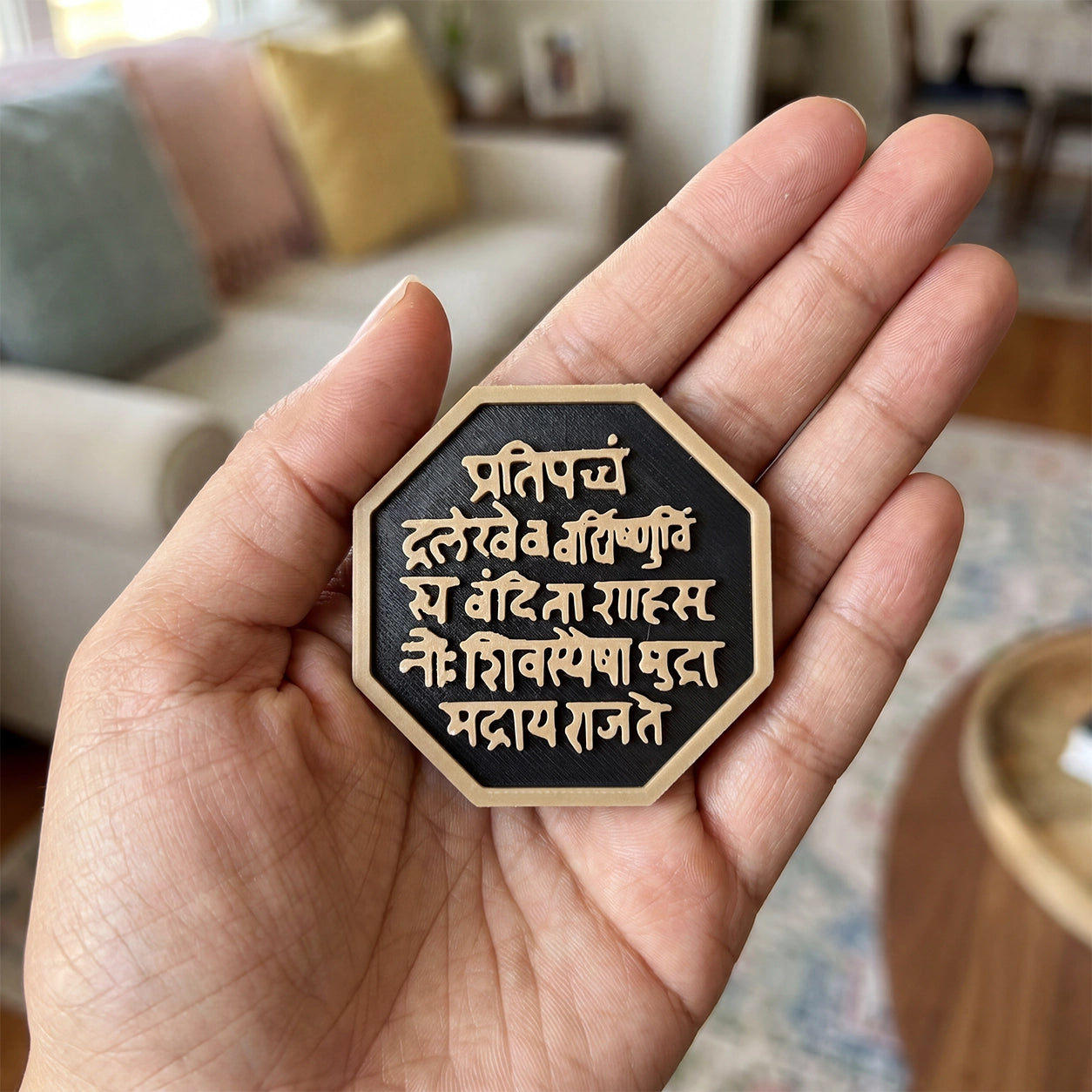 Shivaji Maharaj Rajmudra Fridge Magnet 5.8 cm